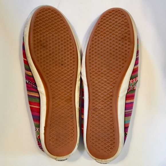 VANS Multi-color Stripe Slip-on Sneakers Size 6.5 - Picture 6 of 8